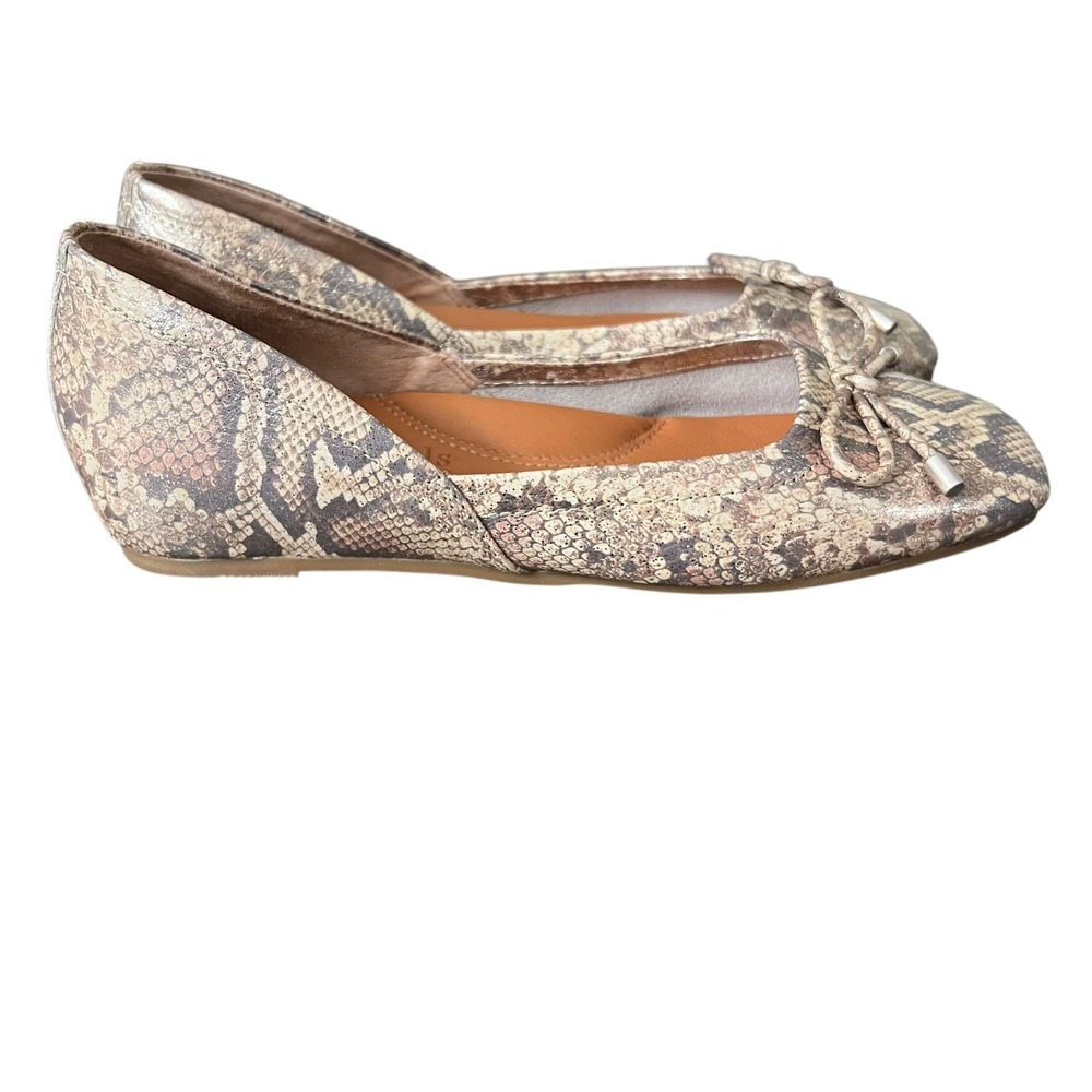 Gentle Souls by Kenneth Cole Size 7 Sailor Snake Metallic Ballet Flats